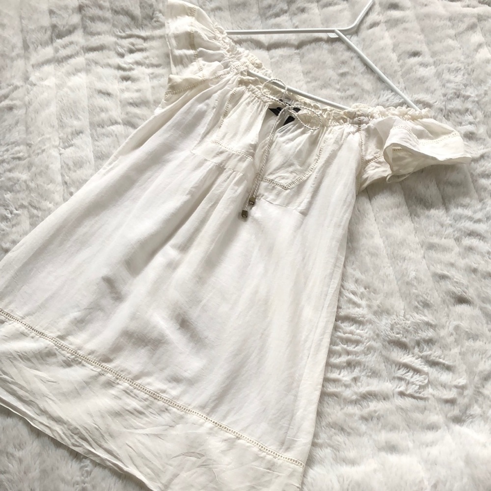 Mango MNG Y2K‎ off-the-shoulder peasant tunic